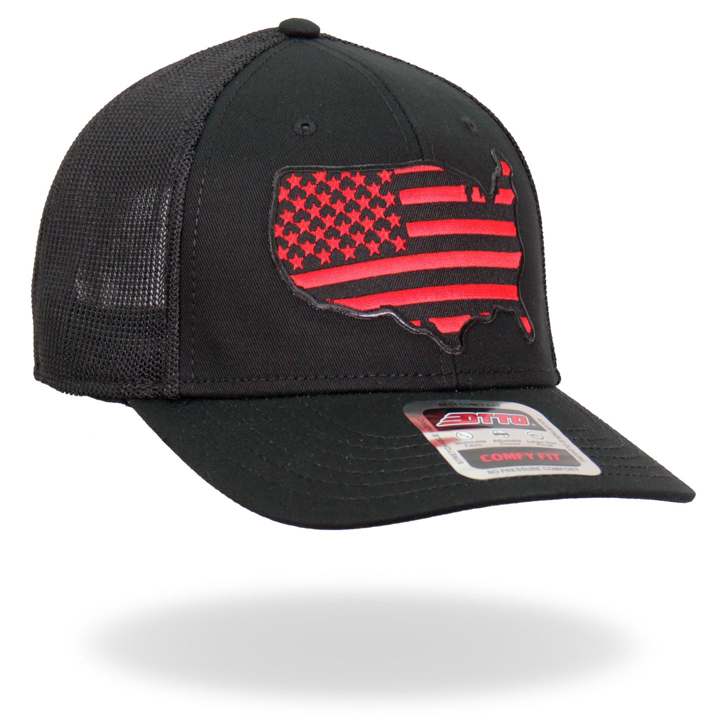 Hot Leathers GSH1036 Red Country Flag Trucker Hat