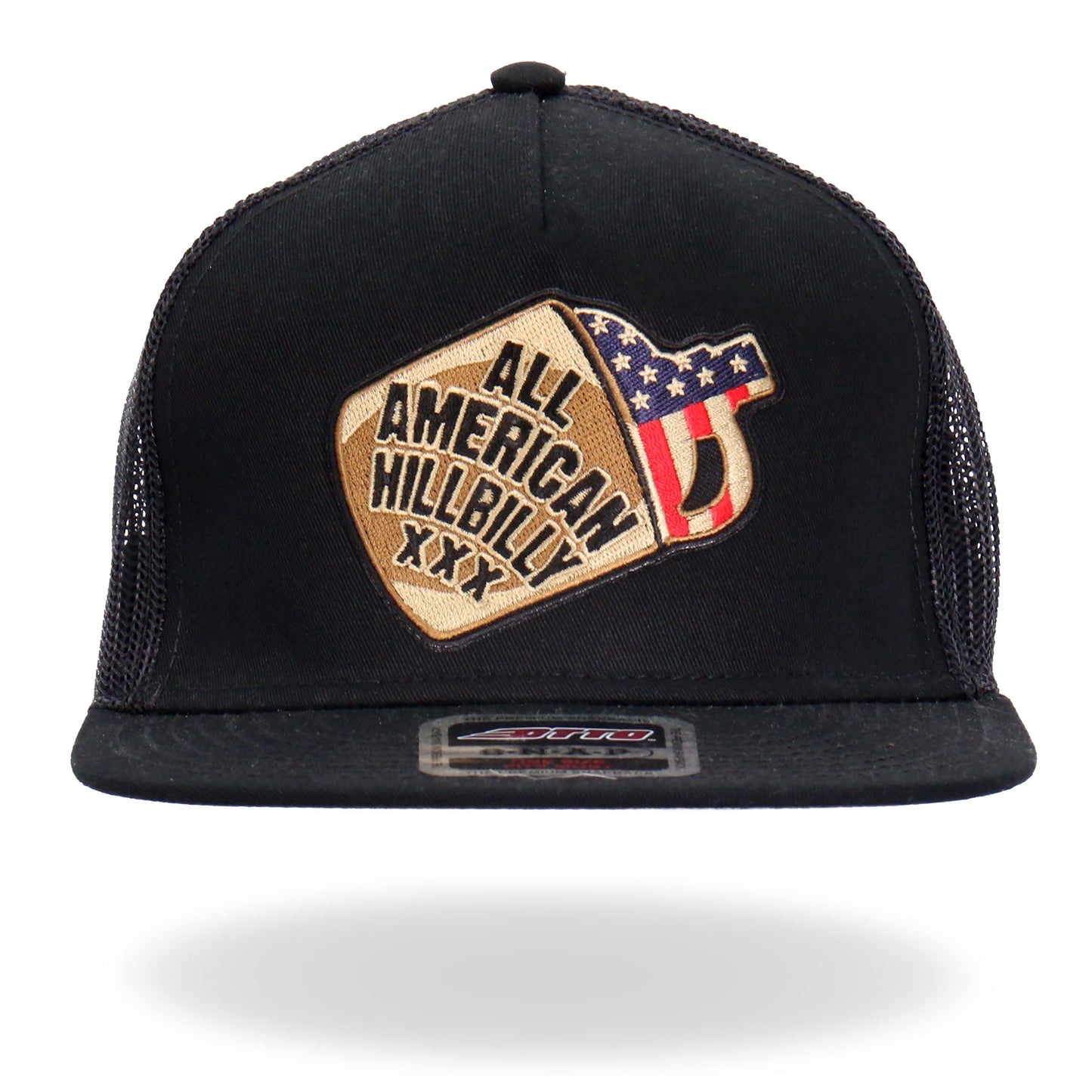 Hot Leathers GSH2025 Black All American Hilbilly Snapback