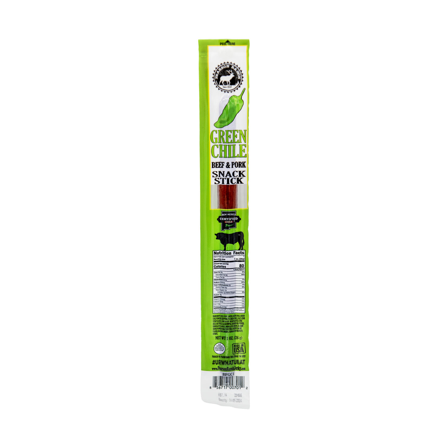 Green Chile and Autumn Blend Chile Beef & Pork Snack Sticks (12 pack)