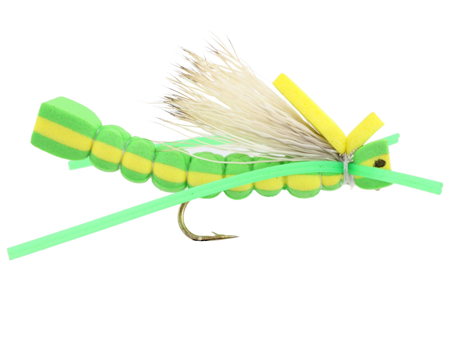 Foam Grasshopper, Size 8 | Green | Qty. 6 | Wild Water Fly Fishing