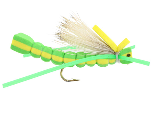 Foam Grasshopper, Size 8 | Green | Qty. 6 | Wild Water Fly Fishing