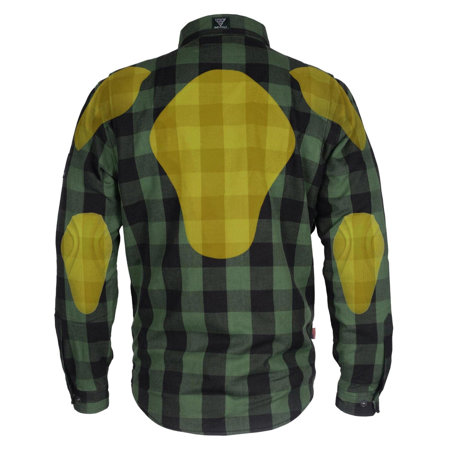 Protective Flannel Shirt - Green and Black Checkered with Pads