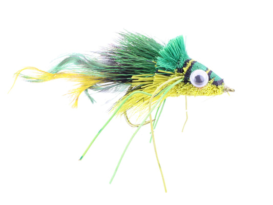 Deer Hair Diver, Size 2 | Green and Yellow | Qty. 2 | Wild Water Fly Fishing