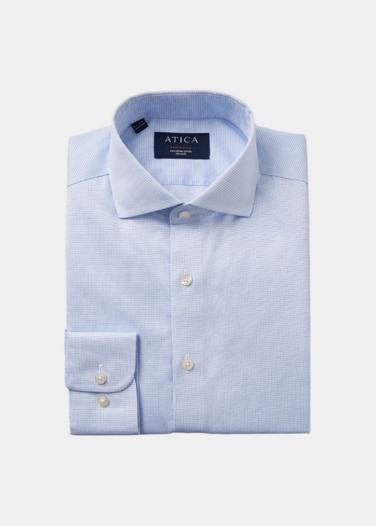 Greenwich Light Blue Grid Shirt