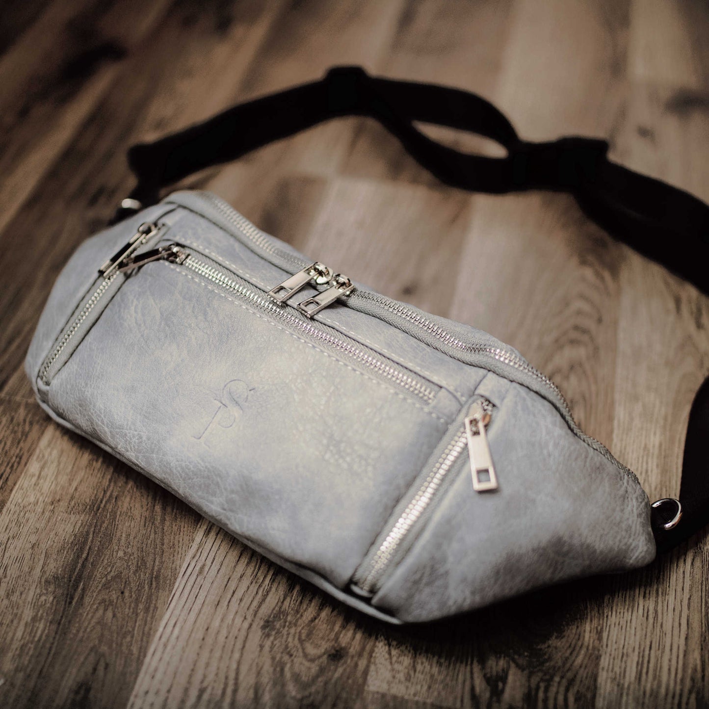 Grey Luciano Leather Sling Bag