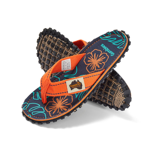 Islander Flip-Flops - Men's - Orange Hibiscus