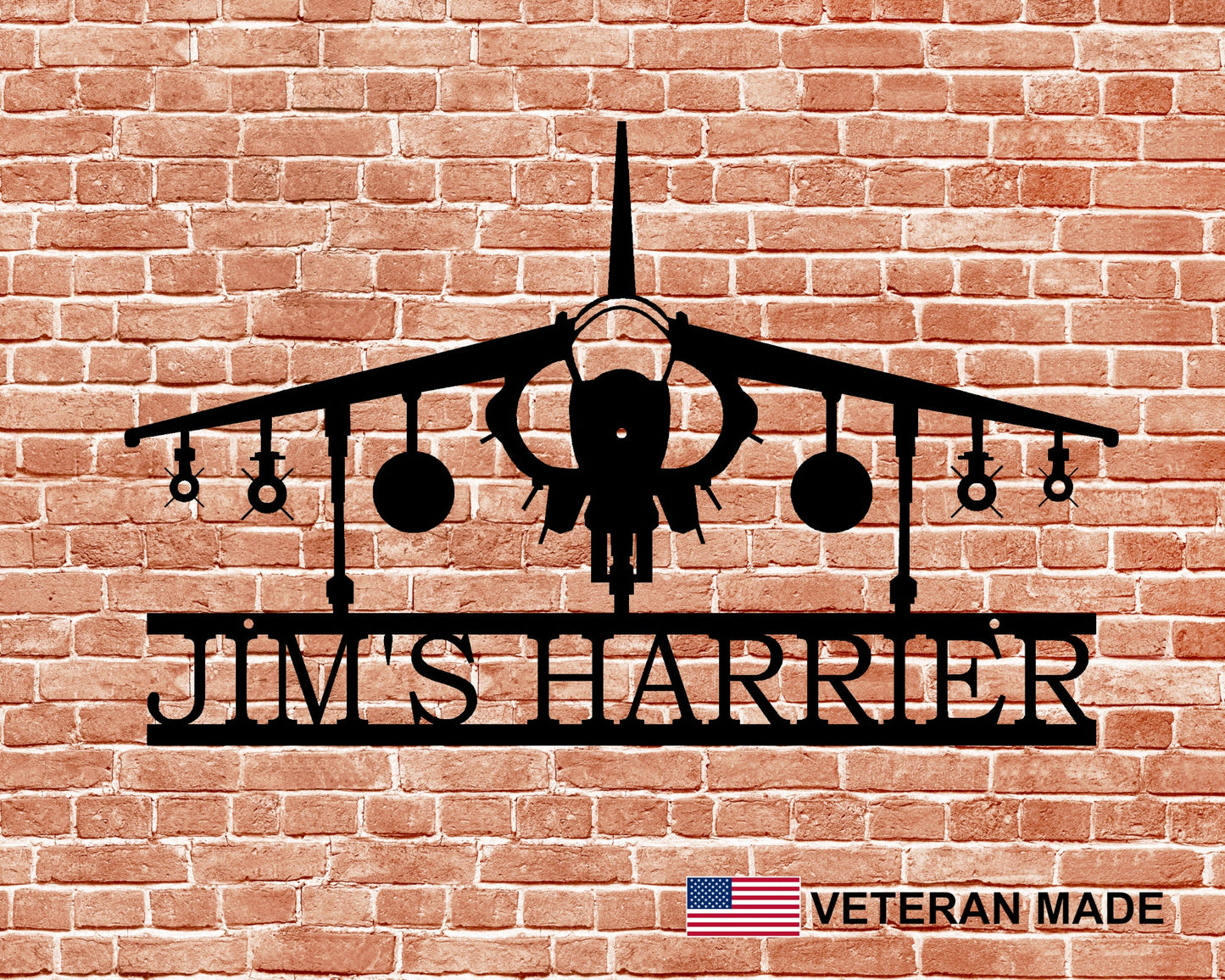 Harrier AV-8B Military Aircraft Personalized Metal Sign