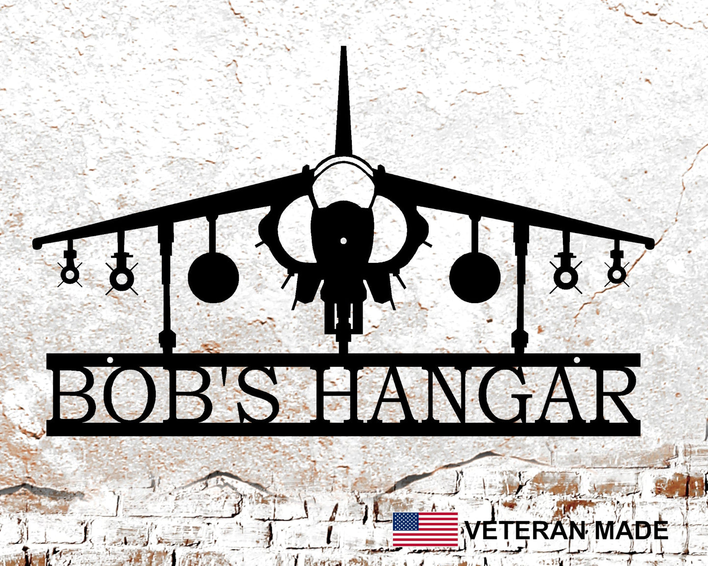 Harrier AV-8B Military Aircraft Personalized Metal Sign