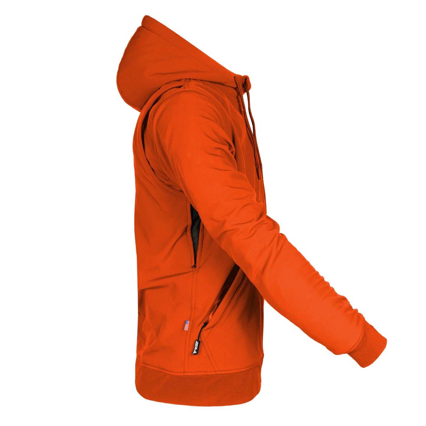 Protective SoftShell Unisex Hoodie - Orange Matte with Pads