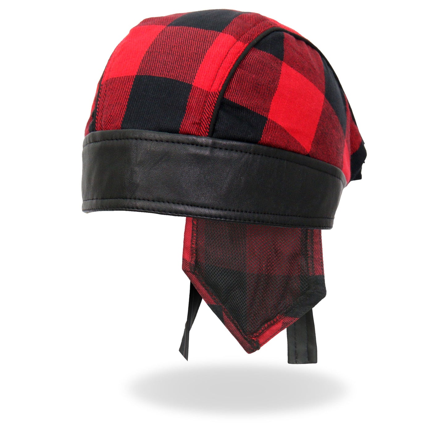 Hot Leathers Black/Red Buffalo Plaid Lightweight Headwrap HWH1108