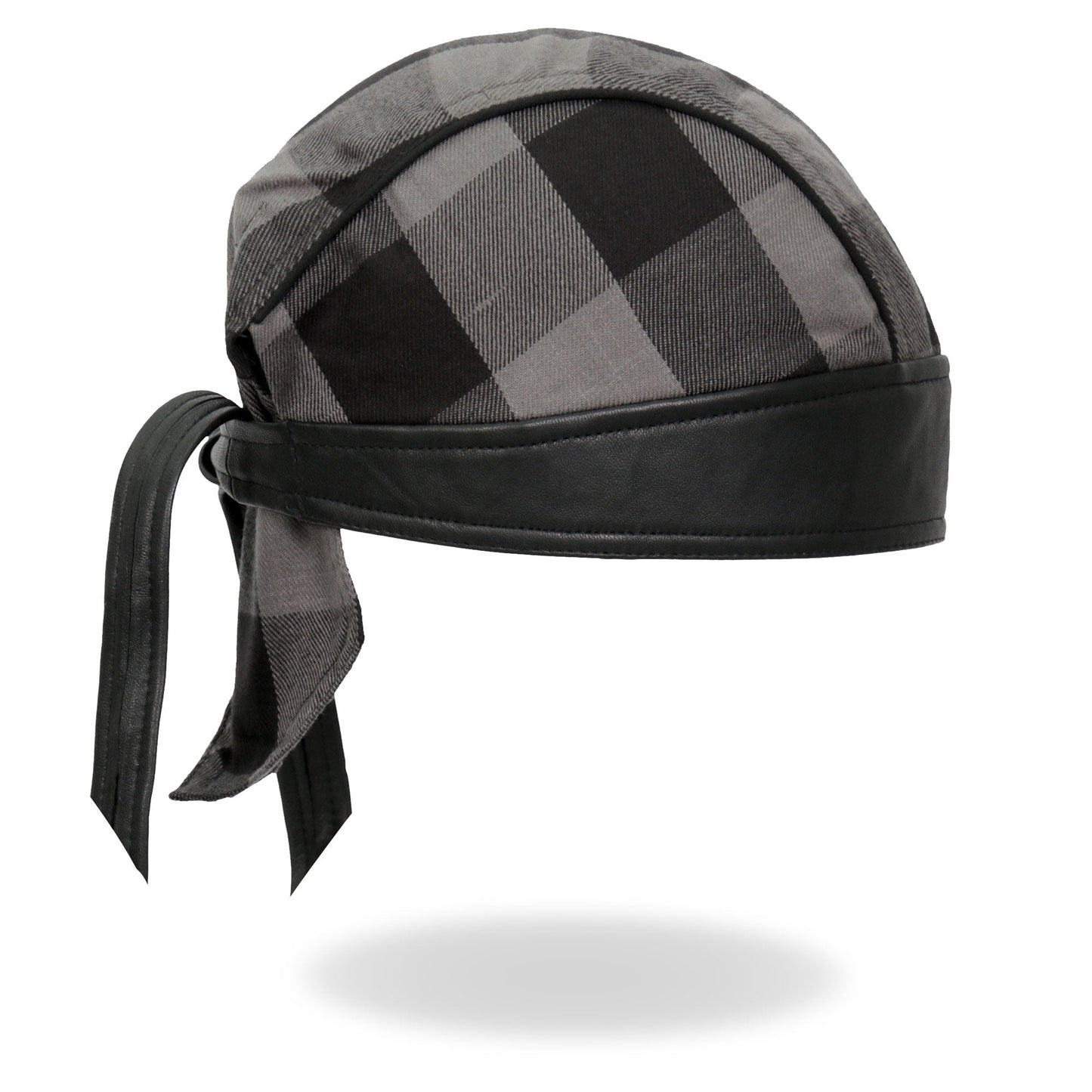 Hot Leathers Gray Buffalo Plaid Lightweight Headwrap HWH1110