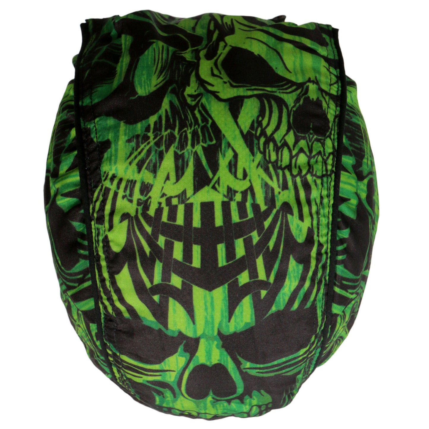 Hot Leathers Over the Top Skulls Green Lightweight Headwrap HWH1114