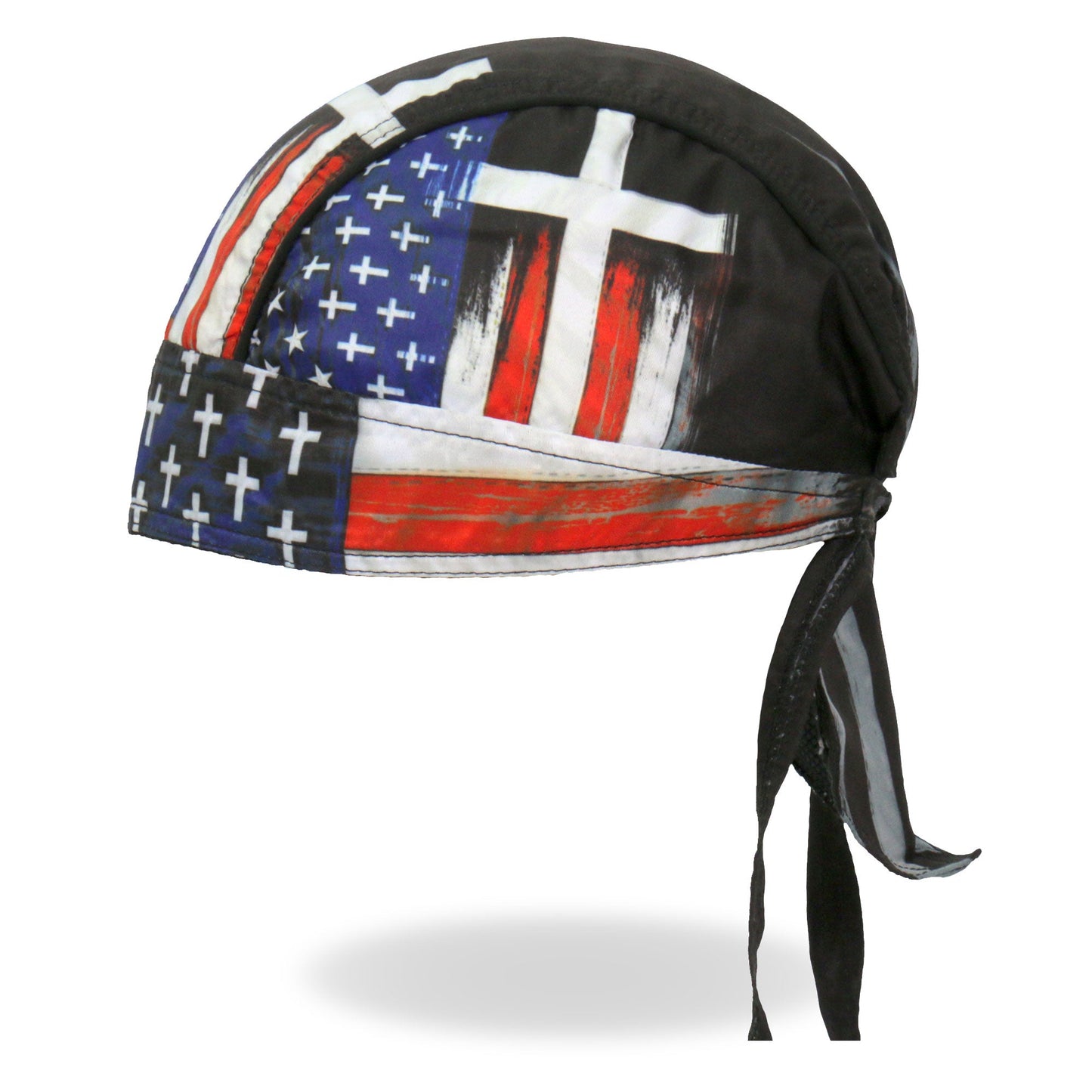 Hot Leathers Flag Cross Lightweight Headwrap HWH1120