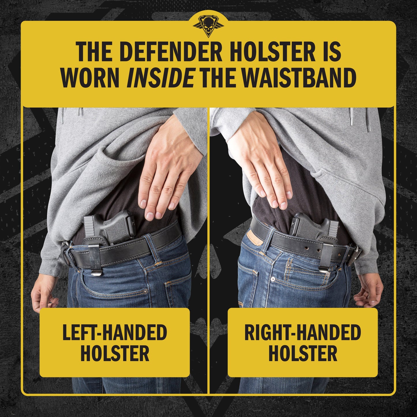 The Defender Leather IWB Holster - S&W Shield/Glock/XD Handguns - Lifetime Warranty - Made in USA