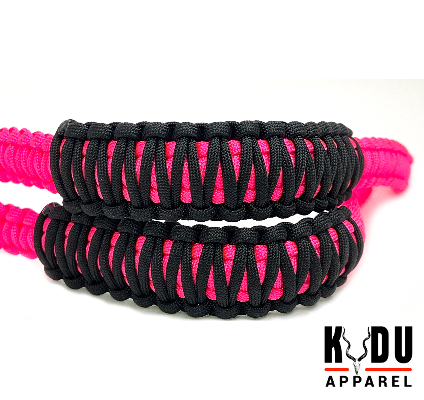 Paracord, Vehicle Grab Handle, Package of 2, Black / Neon Pink