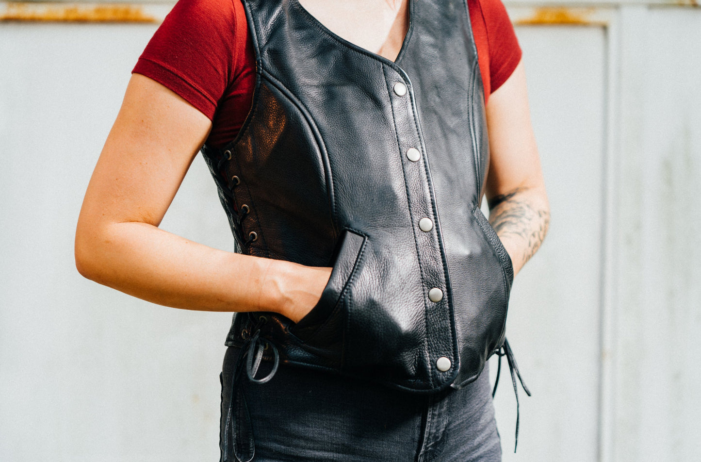 Honey Badger Women's Motorcycle Leather Vest