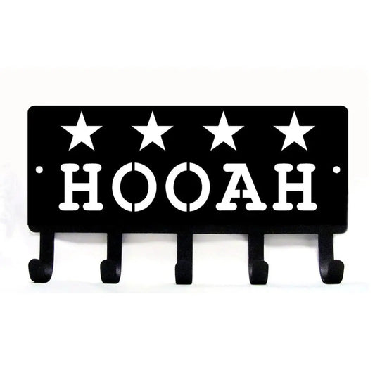 HOOAH Army Military Key Rack with 5 Hooks