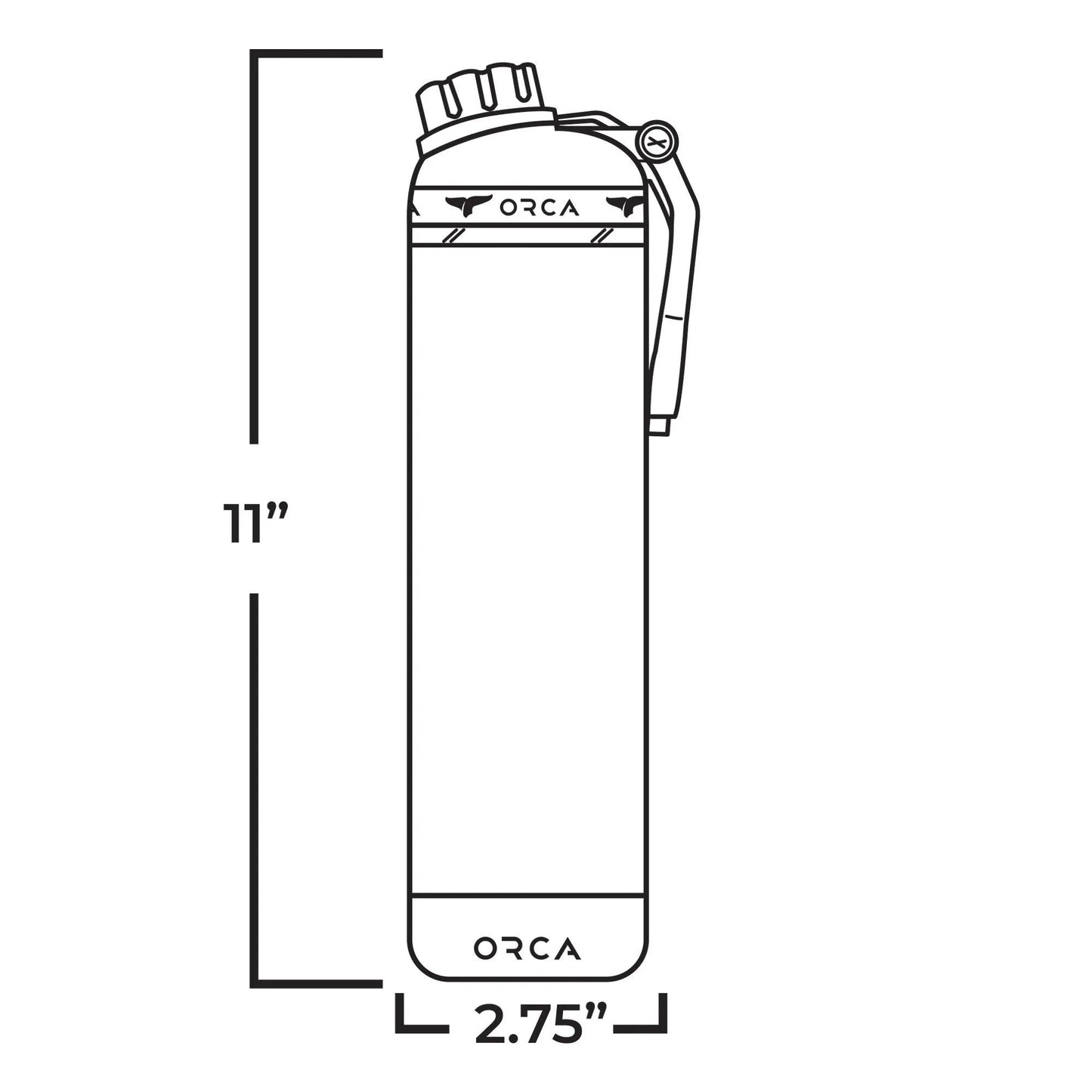 HYDRA™ 22OZ Water Bottle with Powder Coat Finish & Silicone Grip Whale Tale Handle