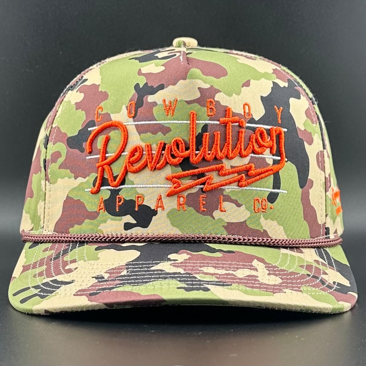 “Lightning" Woodland Camo - Cowboy Revolution 5-panel Performance Hat