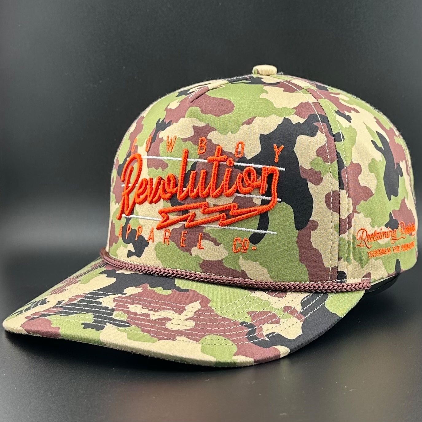 “Lightning" Woodland Camo - Cowboy Revolution 5-panel Performance Hat