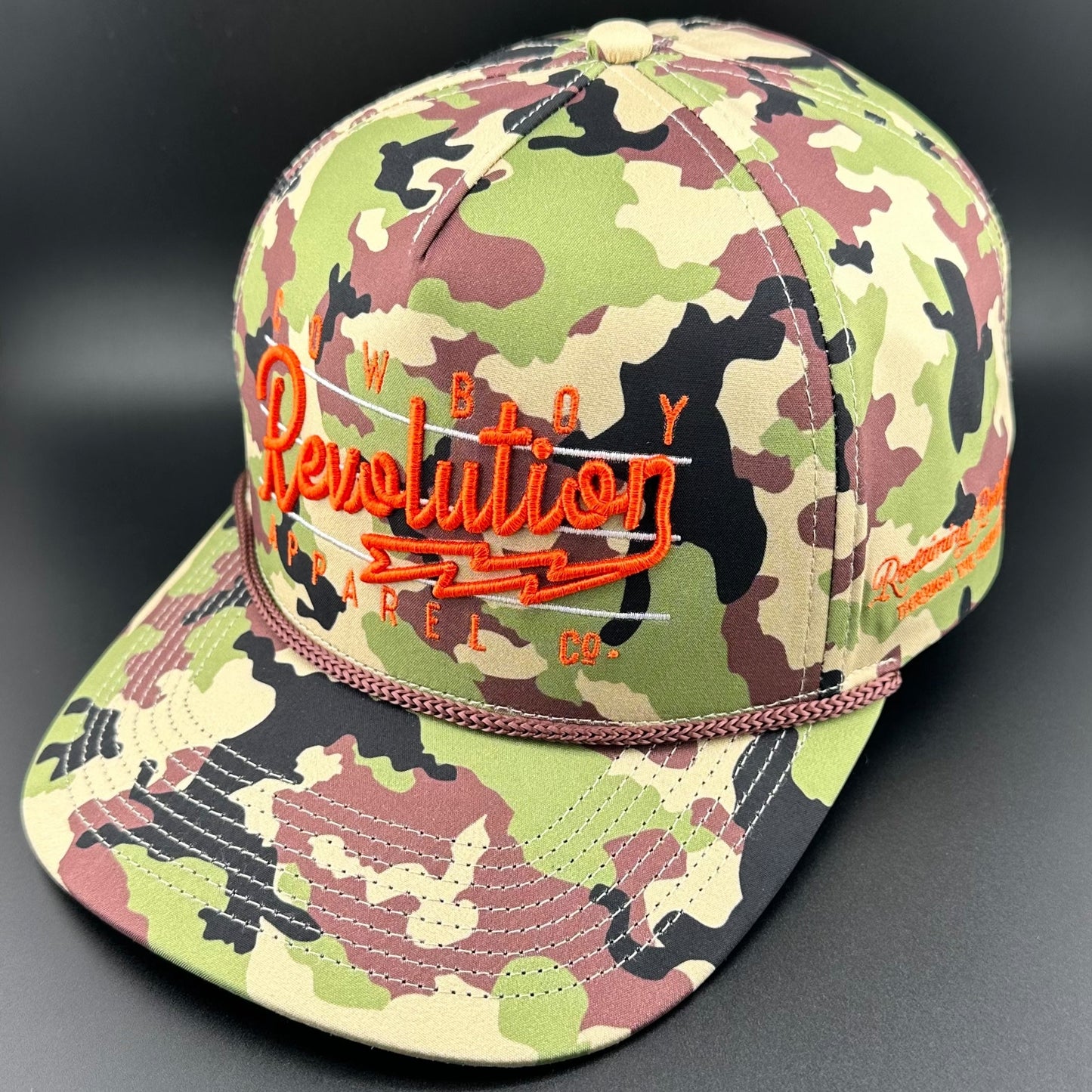 “Lightning" Woodland Camo - Cowboy Revolution 5-panel Performance Hat