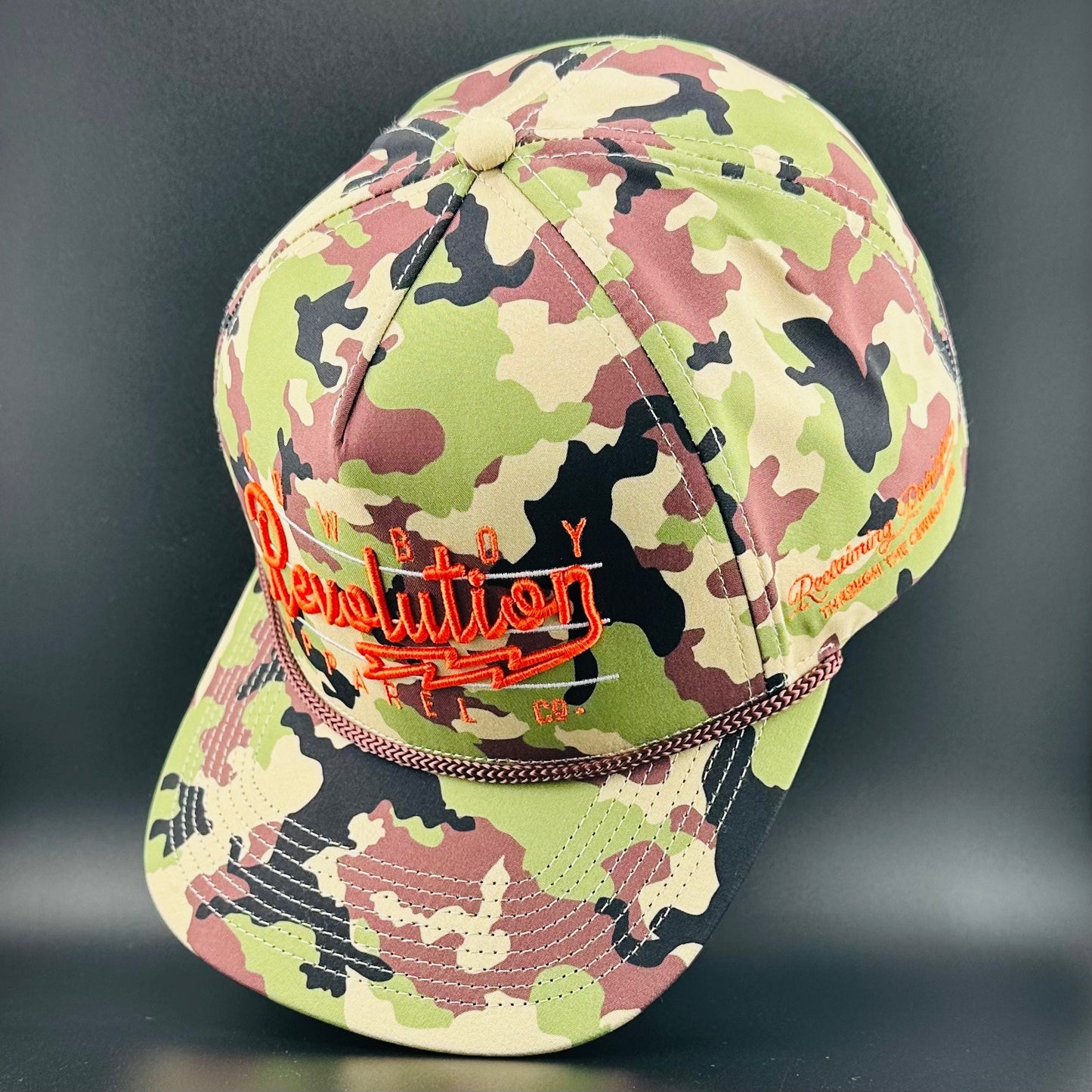 “Lightning" Woodland Camo - Cowboy Revolution 5-panel Performance Hat