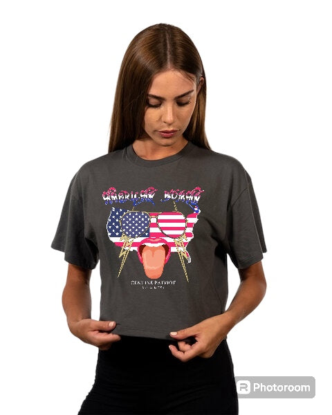 American Woman Rocker Crop tee