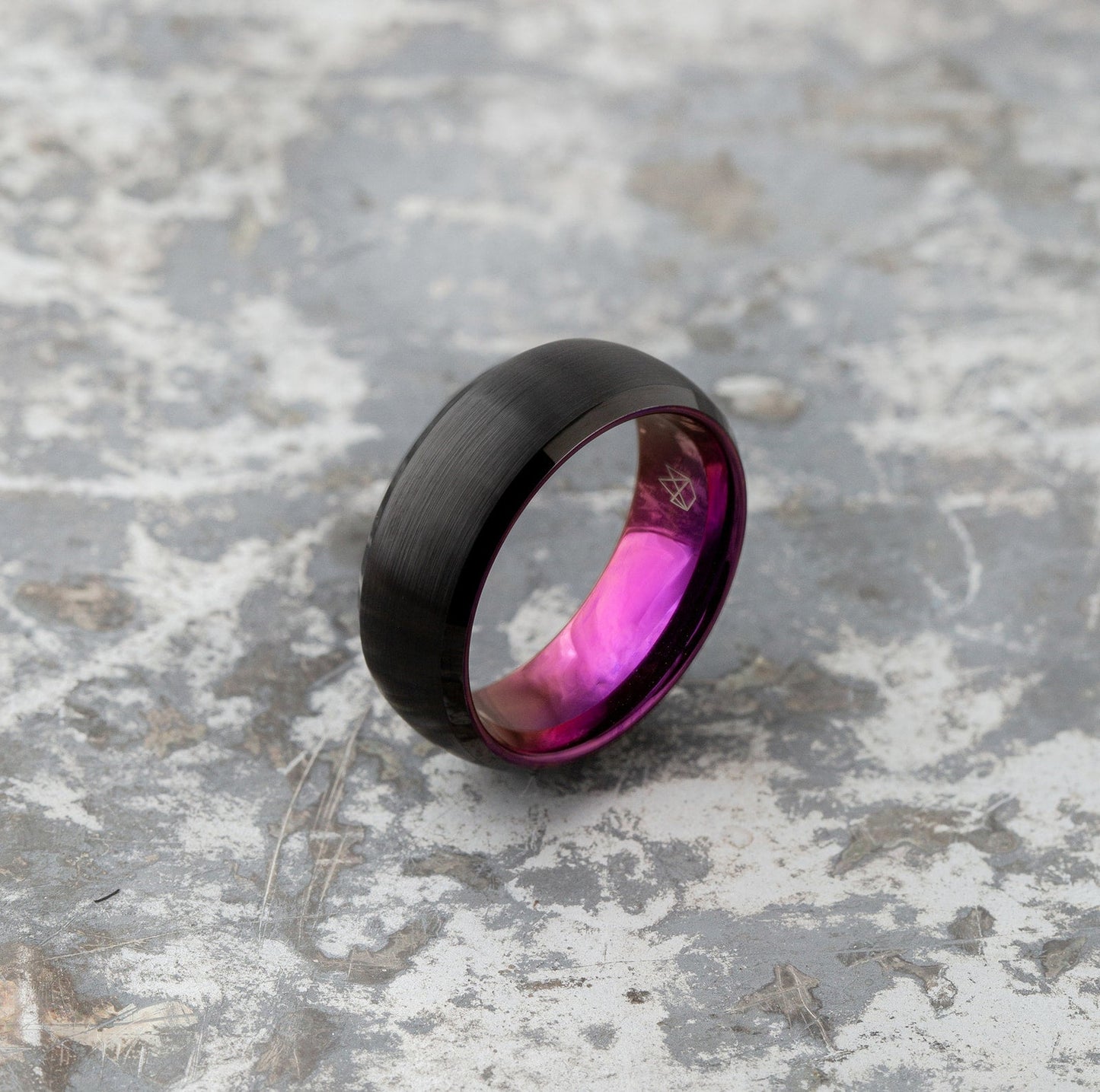 Black Tungsten Ring - Purple EMBR