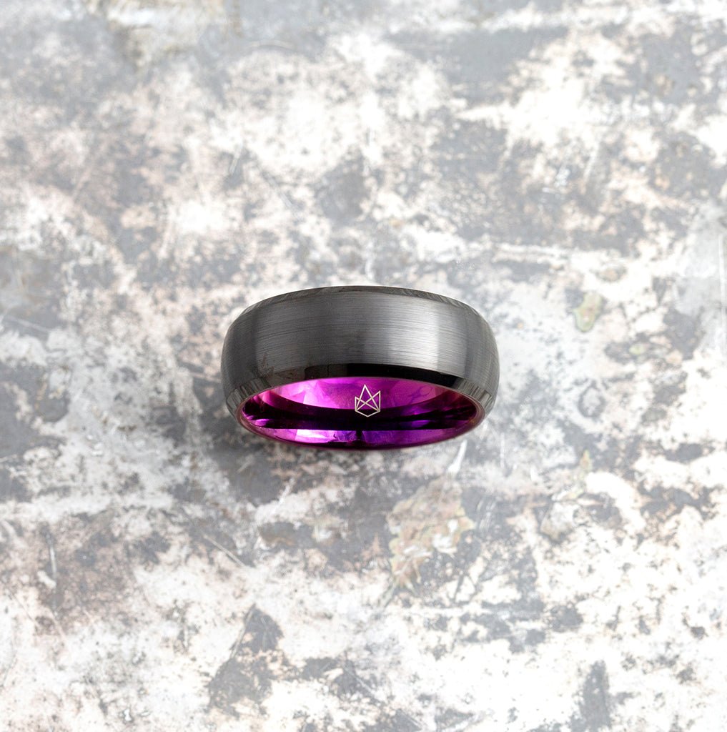 Black Tungsten Ring - Purple EMBR