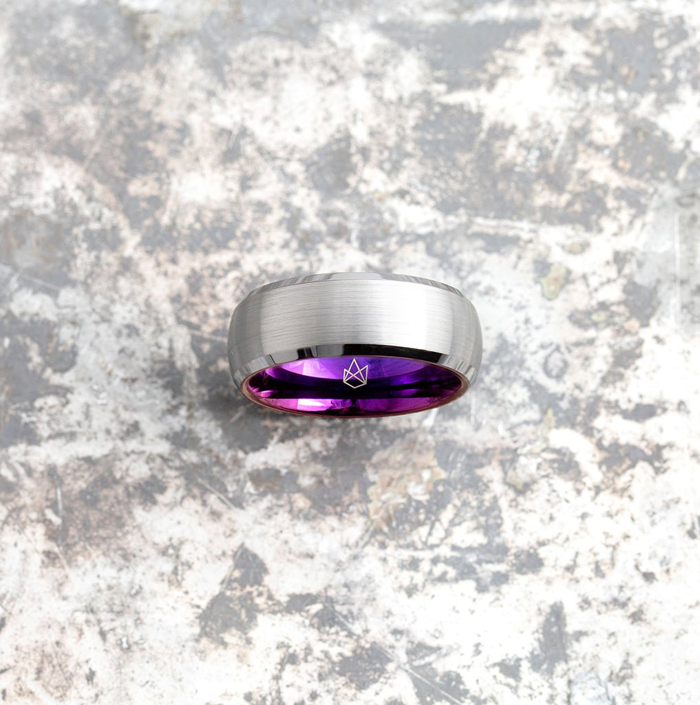 Silver Tungsten Ring - Purple EMBR