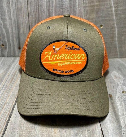 Upland Patch Dark Loden - Orange Trucker Cap