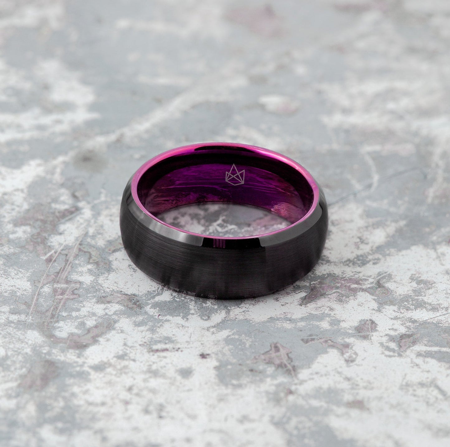 Black Tungsten Ring - Purple EMBR