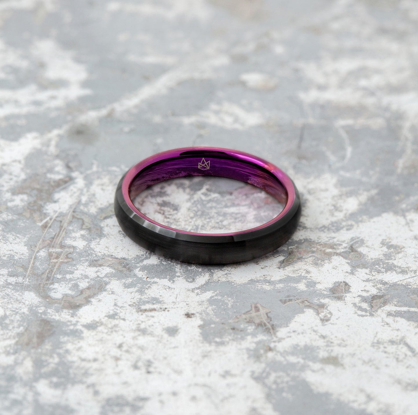 Black Tungsten Ring - Purple EMBR - 4MM