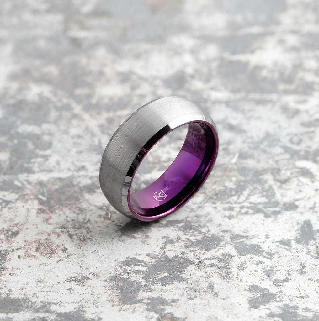 Silver Tungsten Ring - Purple EMBR