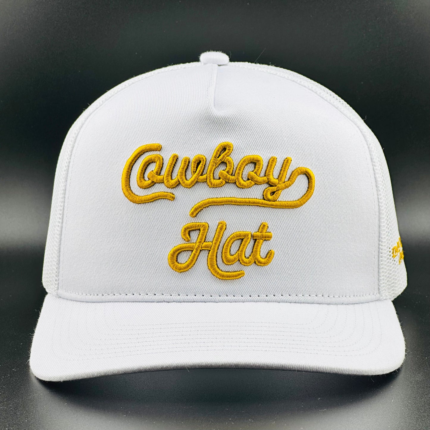 “Cowboy Hat” Cowboy Revolution White 5-panel Trucker Hat