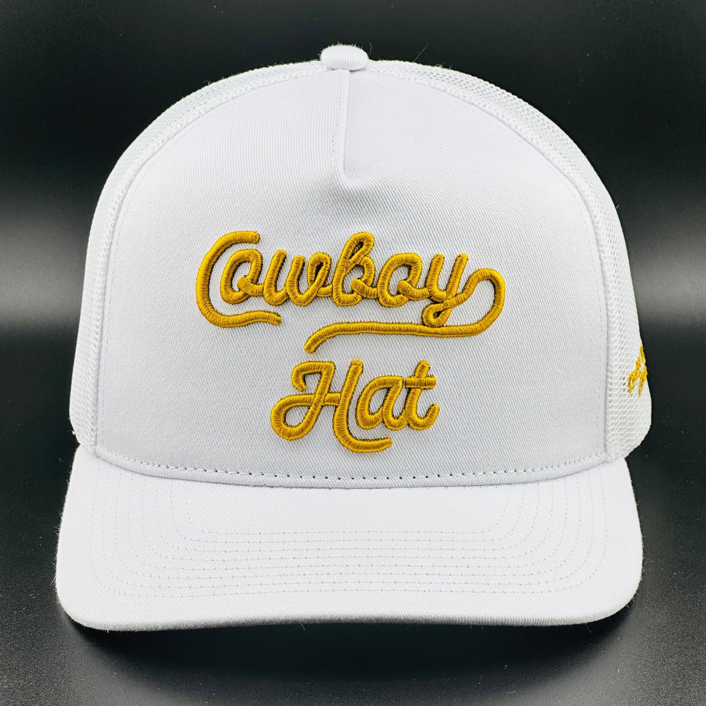 “Cowboy Hat” Cowboy Revolution White 5-panel Trucker Hat