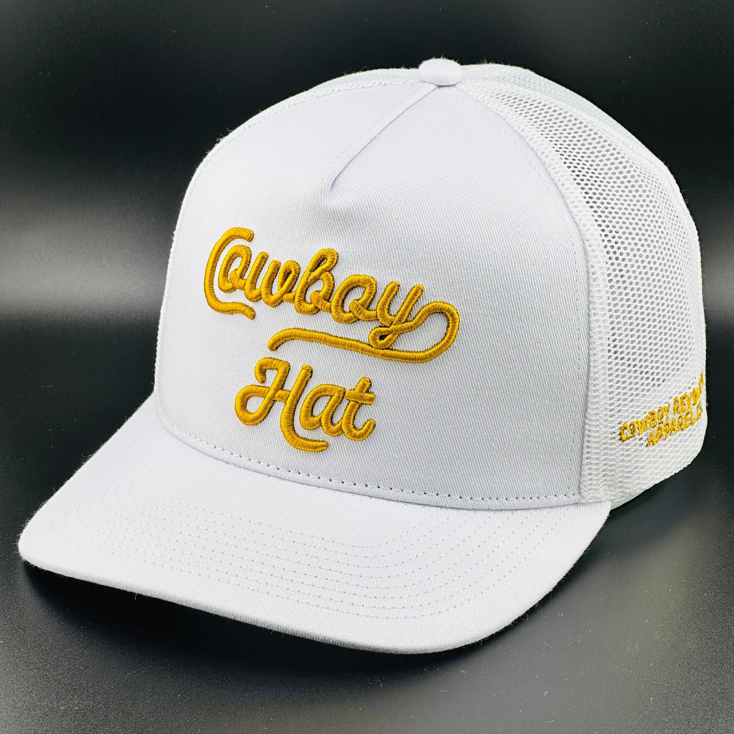 “Cowboy Hat” Cowboy Revolution White 5-panel Trucker Hat