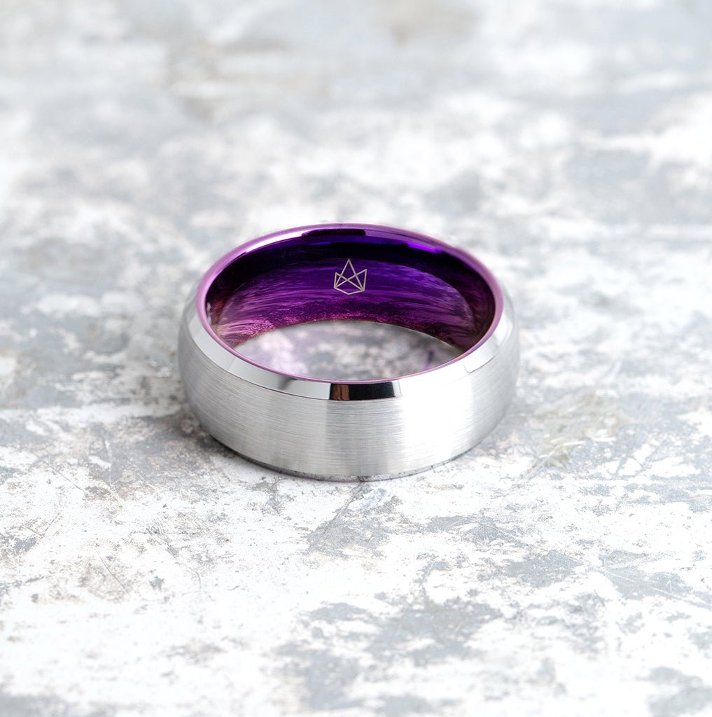 Silver Tungsten Ring - Purple EMBR