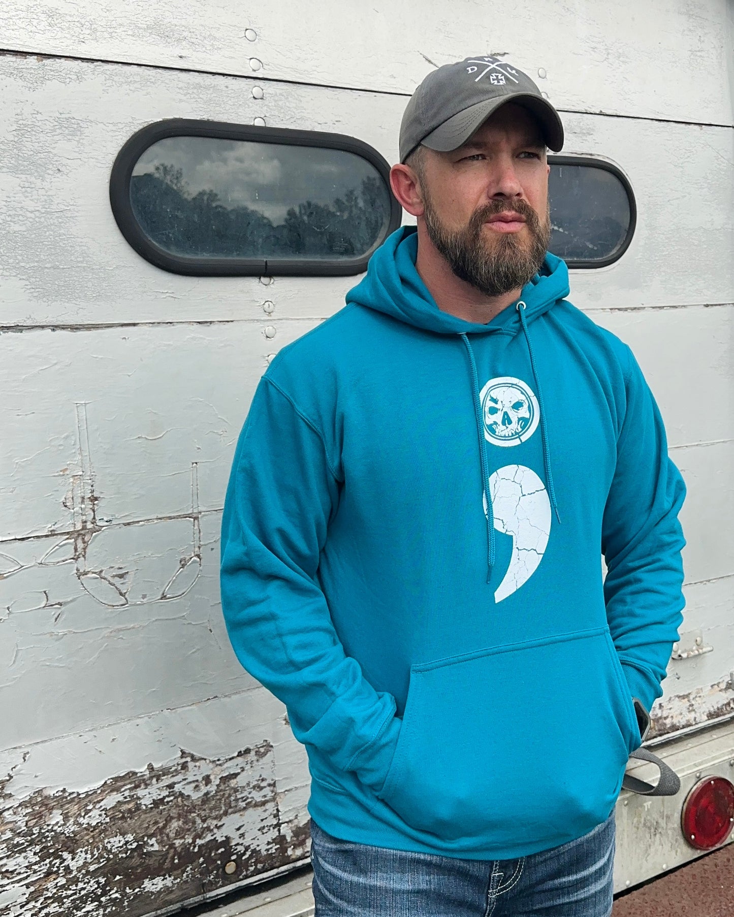 Semicolon Unisex Teal Hoodie