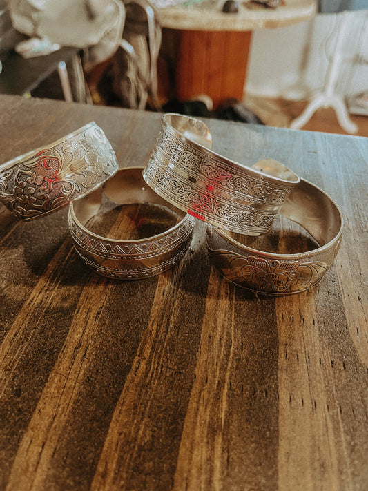 Thick Silver Cuff Bracelets