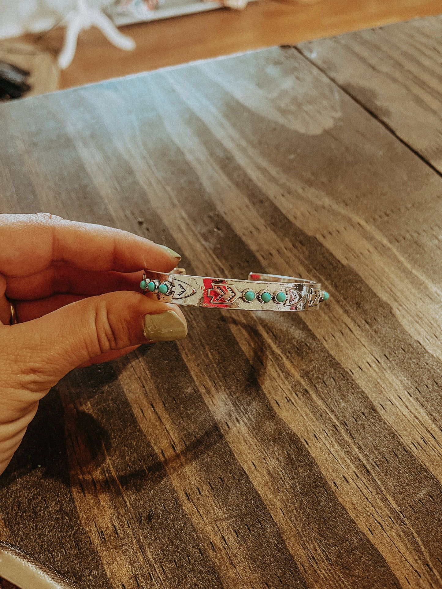 Arrow and Turquoise Cuff Bracelet