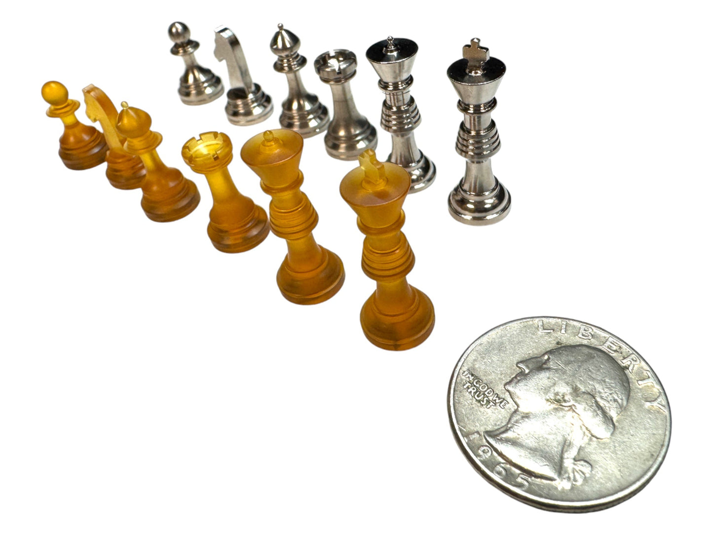 Complete Chess Set Titanium & Ultem ( Worlds Smallest ) by Maratac®