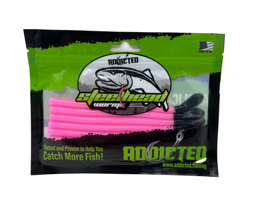 Bubble Gum/Black Steelhead Worms (Limited Edition)