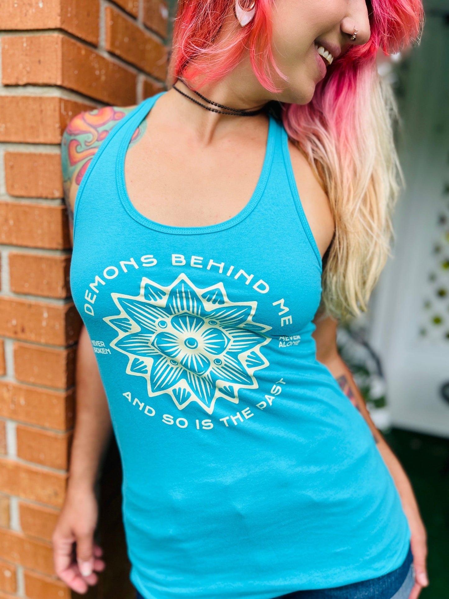 Women's Lotus Tahiti Blue Racerback Tank