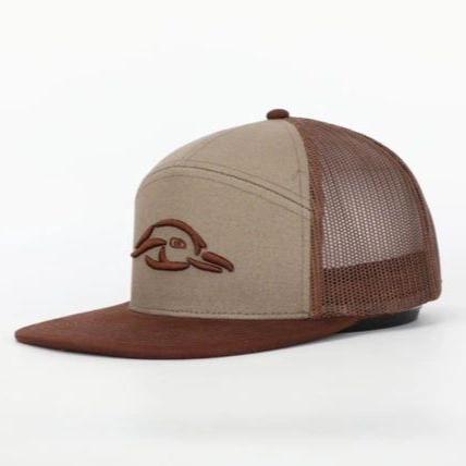 AF Waterfowl 3D Puff Logo 7 Panel Trucker Khaki - Rust Brown