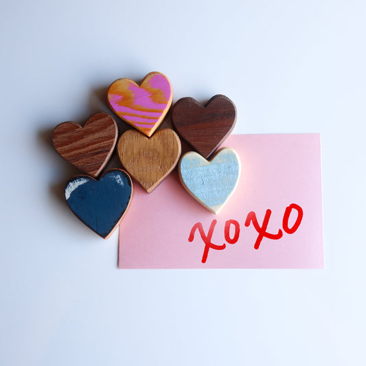 Wooden Heart Magnets