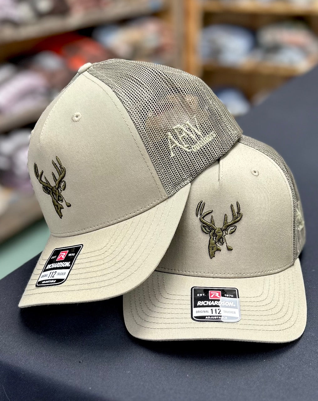 Pale Loden 3D Buck Logo and Loden Mesh Trucker