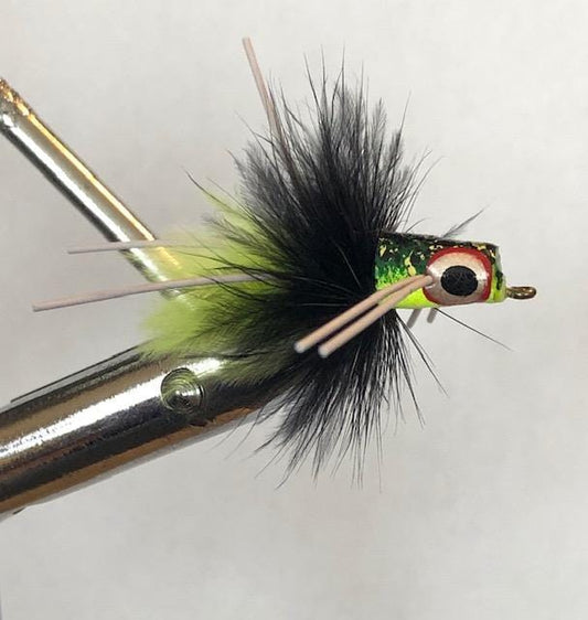 Snub Nose Slider Popper, Size 8 | Frog Pattern | Qty. 4 | Wild Water Fly Fishing