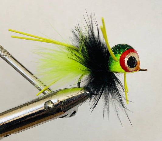 Spherical Head Popper, Size 4 | Frog Pattern | Qty. 4 | Wild Water Fly Fishing