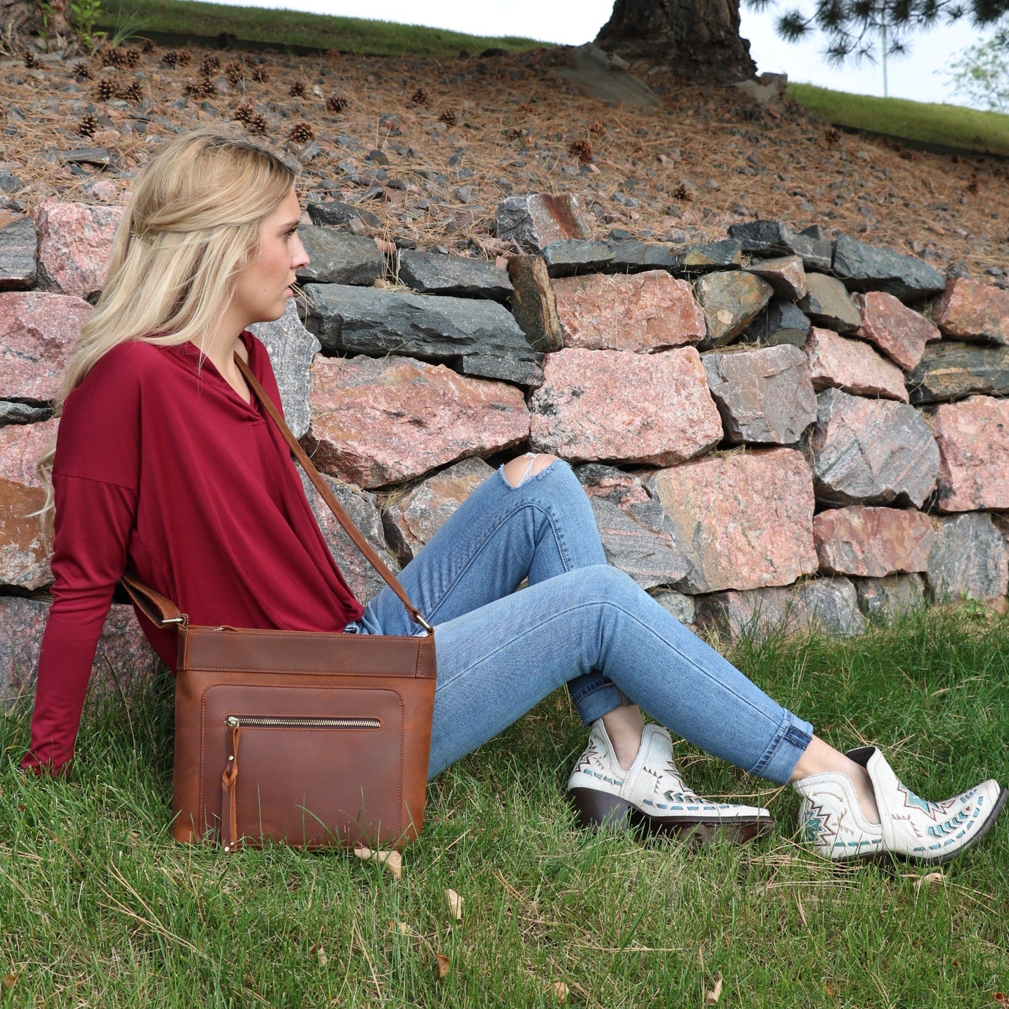 Concealed Carry Delaney Leather Crossbody by Lady Conceal